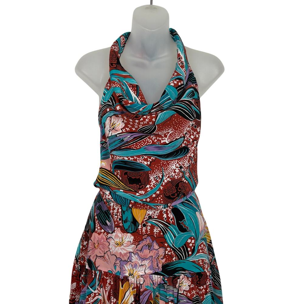 Banana Republic THE WHITE LOTUS Matte 100% Silk Halter Maxi Dress 8 NWT $350 - Picture 7 of 16